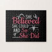 Vrouwen gymnastiek - ze geloofde dat ze kon legpuzzel (Horizontaal)