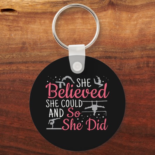 Vrouwen gymnastiek - ze geloofde dat ze kon sleutelhanger (Voorkant)