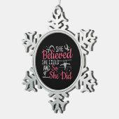 Vrouwen gymnastiek - ze geloofde dat ze kon tin sneeuwvlok ornament (Rechts)