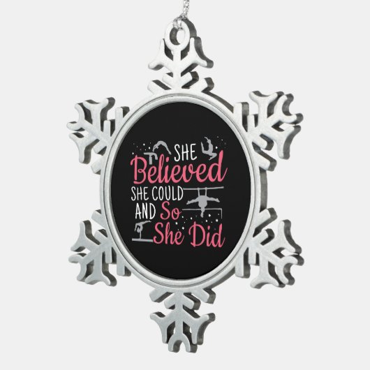 Vrouwen gymnastiek - ze geloofde dat ze kon tin sneeuwvlok ornament (Rechts)