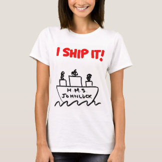 Vrouwen H.M.S. Johnlock I SCHIP HET! T-shirt