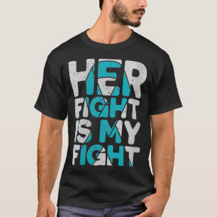 Vrouwen Haar gevecht is mijn steun voor eierstokke T-shirt