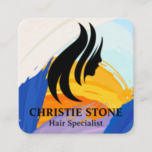 Vrouwen Haar Logo   salon   Schoonheidsproducten Vierkante Visitekaartje