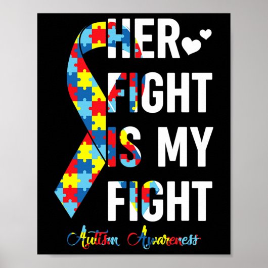 Vrouwen Haar strijd is mijn strijd Autisme Bewustz Poster (Voorkant)