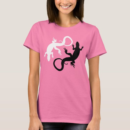 Vrouwen hagedis T-shirt Organic Lizard Art Shirt (Voorkant)
