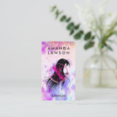 Vrouwen Hair Salon Logo | Waterverf Artistiek Visitekaartje (Staand voorkant)