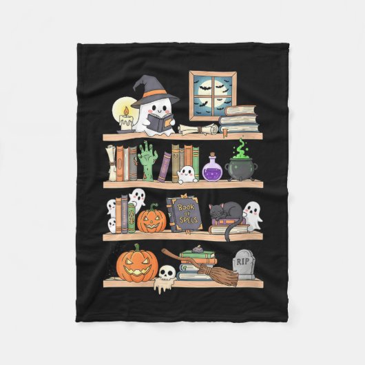 Vrouwen halloween boeken spook fleece deken (Voorkant)