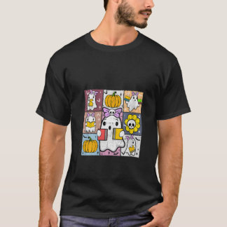 Vrouwen Halloween Coquette Ghost Reading Book Love T-shirt