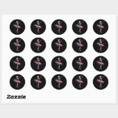 Vrouwen Halloween Dancing Skeleton Rainbow Balleri Ronde Sticker (Vel)