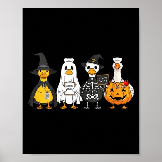 Vrouwen halloween eenden poster (Voorkant)