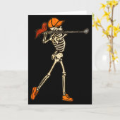 Vrouwen Halloween Golf Skelet Grappige Golf Hallow Kaart (Gele Bloem)