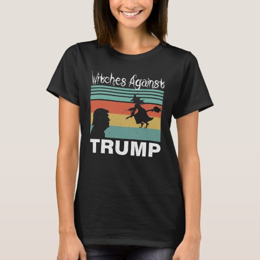 Vrouwen Halloween Heksen Tegen Trump 2024 T-shirt (Voorkant)