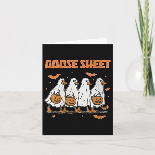 Vrouwen Halloween Herfst Goose Sheet Ghost Floral  Kaart (Voorkant)