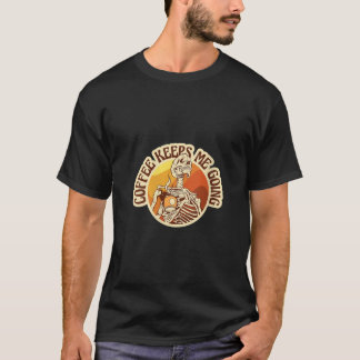 Vrouwen Halloween kostuum grappige koffie skelet V T-shirt