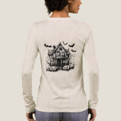 Vrouwen Halloween Shirt Haunted House Bats Shirt (Achterkant)