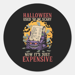 Vrouwen Halloween was vroeger alleen nog maar een Ronde Sticker