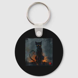 Vrouwen Halloween Zwarte Kat V-Neck Sleutelhanger