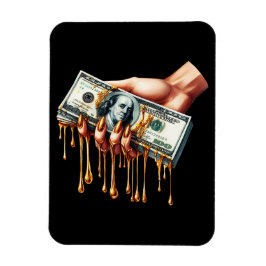 Vrouwen Hand 100 dollar Bill Liquid Gold Dripping Magneet