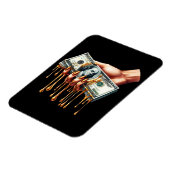 Vrouwen Hand 100 dollar Bill Liquid Gold Dripping Magneet (Linkerzijde)