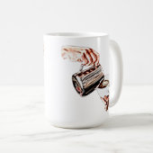 Vrouwen Hand Gieten Koffie Digitale Kunst Schilder Koffiemok (Voorkant rechts)