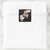 Vrouwen Hand Gieten Koffie Digitale Kunst Schilder Vierkante Sticker (Tas)
