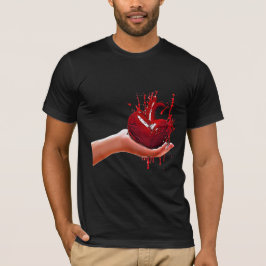 vrouwen hand houden bloederige hart gebroken Art T-shirt