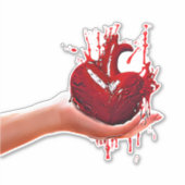 vrouwen hand houden bloederige Hart gothic Art Sticker (Voorkant)