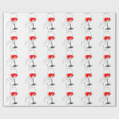 Vrouwen hand houden wijnglas kunst cadeaupapier (Vlak)