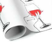 Vrouwen hand houden wijnglas kunst cadeaupapier (Rol Hoek)