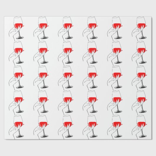 Vrouwen hand houden wijnglas kunst cadeaupapier (Zoom)