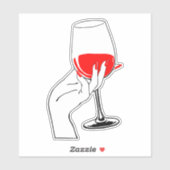 Vrouwen hand houden wijnglas kunst sticker (Vel)