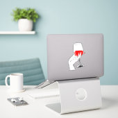 Vrouwen hand houden wijnglas kunst sticker (Laptop op bureau)