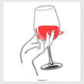 Vrouwen hand houden wijnglas kunst sticker (Vel)