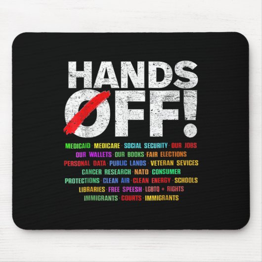 Vrouwen Hands-off protest V-hals Muismat (Voorkant)