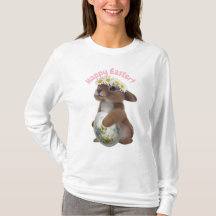 "Vrouwen Happy Easter Bunny Long Sleeve T-shirt"