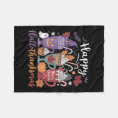 Vrouwen Happy Hallothanksams Koffie Lover Hallowee Fleece Deken (Voorkant (Horizontaal))