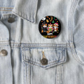 Vrouwen Happy Hallothanksmas Thanksgiving Hallowee Ronde Button 5,7 Cm (In situ)