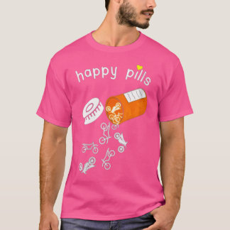 Vrouwen Happy Pills Motorbike T-shirt