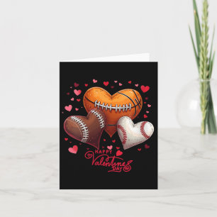 Vrouwen Happy Valentines Day Hearts Football Baske Kaart