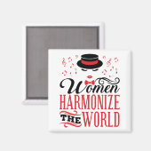 Vrouwen harmoniseren de World Barbershop Singing Magneet (Voorkant / Achterkant)