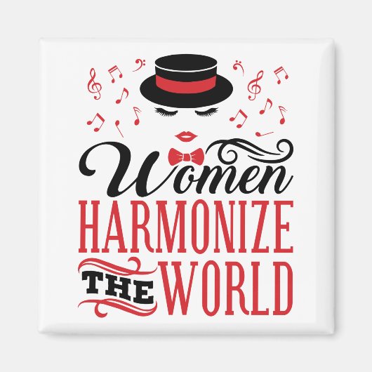 Vrouwen harmoniseren de World Barbershop Singing Magneet (Voorkant)