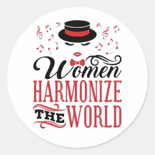 Vrouwen harmoniseren de World Barbershop Singing Ronde Sticker (Voorkant)