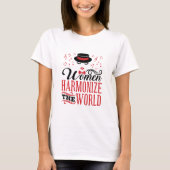 Vrouwen harmoniseren de World Barbershop Singing T-shirt (Voorkant)