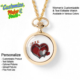 Vrouwen Hart Magisch Goud Ketting Horloge