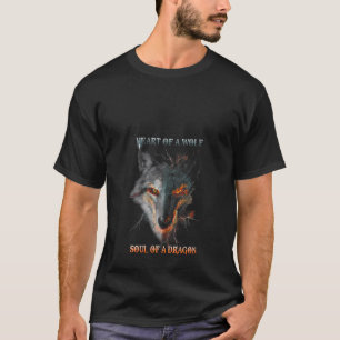 Vrouwen Hart van een Wolf Ziel van een Dragon Wolf T-shirt