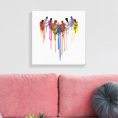 Vrouwen Hartvorm Waterverf Indiaans Canvas Afdruk (Insitu (Woonkamer))