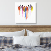 Vrouwen Hartvorm Waterverf Indiaans Canvas Afdruk (Insitu (Slaapkamer))