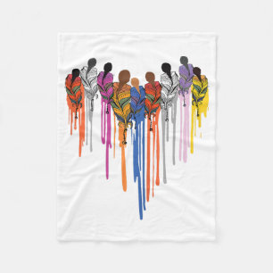 Vrouwen Hartvorm Waterverf Indiaans Fleece Deken