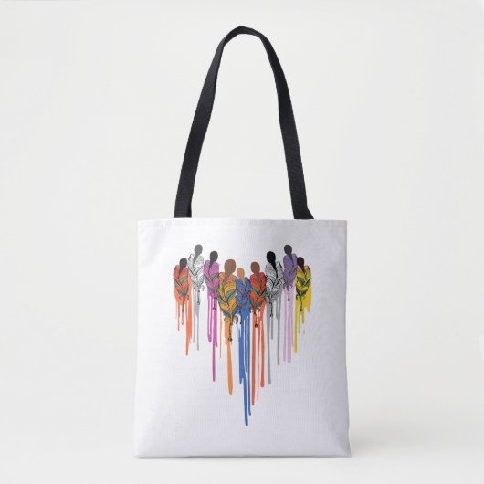 Vrouwen Hartvorm Waterverf Indiaans  Tote Bag (Voorkant)
