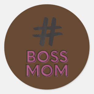 Vrouwen Hashtag Boss Mam Influencers Vrouwen Ronde Sticker